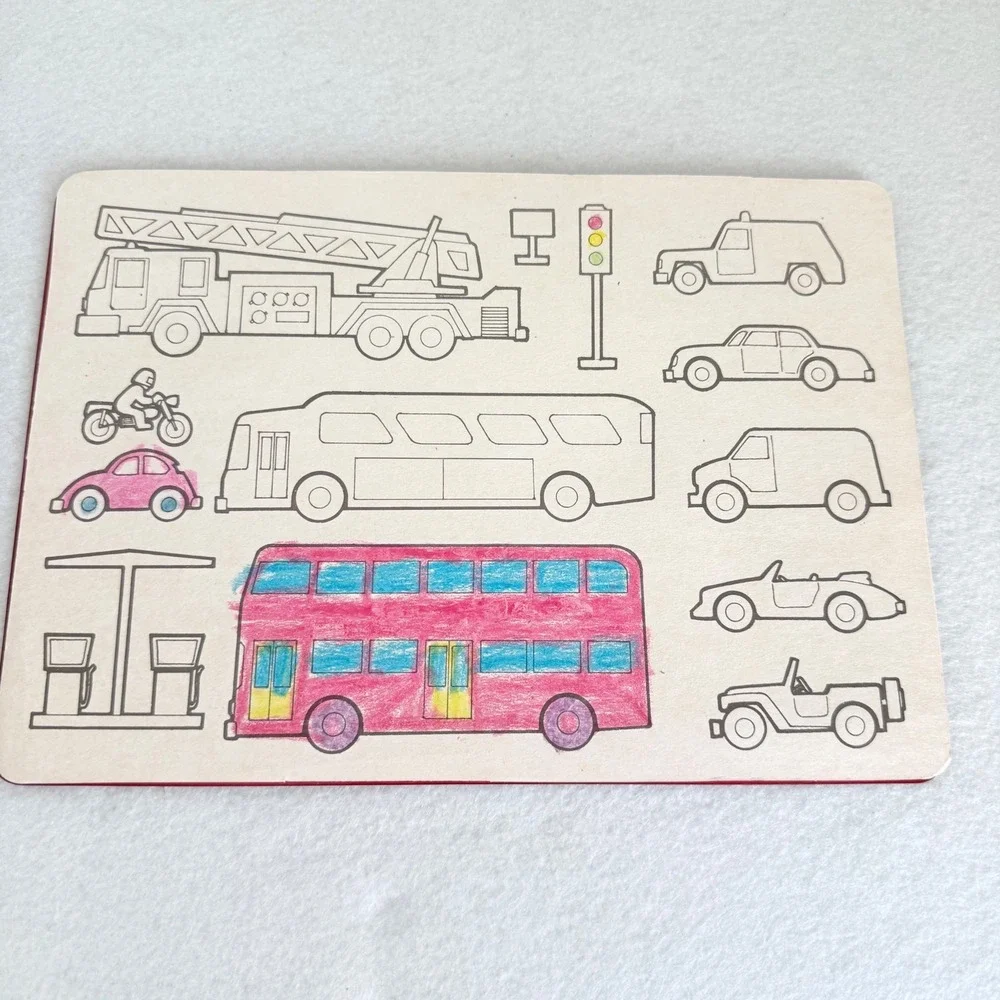 Hano Vintage 1987 Transportation Stencils & Cards Set 4pc Kids Art Hong Kong